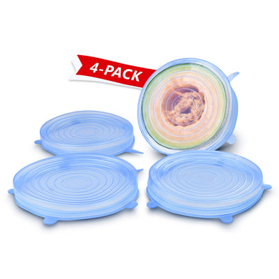 Silicone Stretch Lids, Large, 8.3" (4-Pack) - Orblue