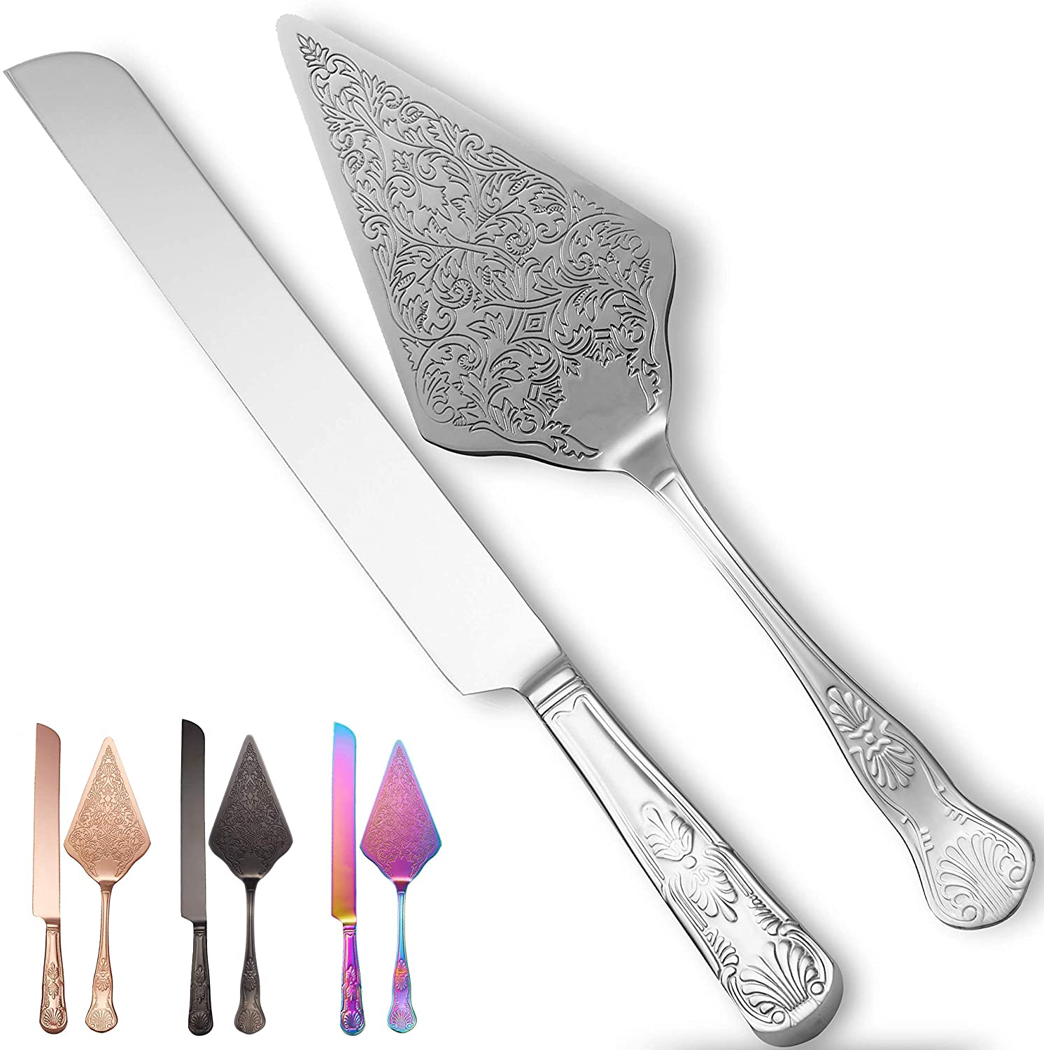 Rustic Wedding Cake Knife And Server Set Stainless Steel Cake
