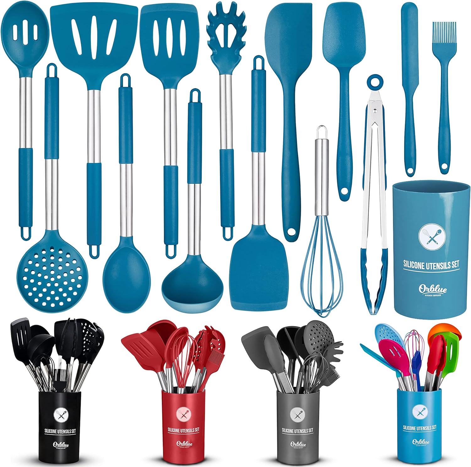 Buy 11-Piece Silicone Cooking Utensil Set Blue/Beige one sizecm