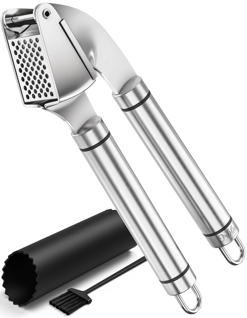 Orblue Stainless Steel Garlic Press & Peeler Set