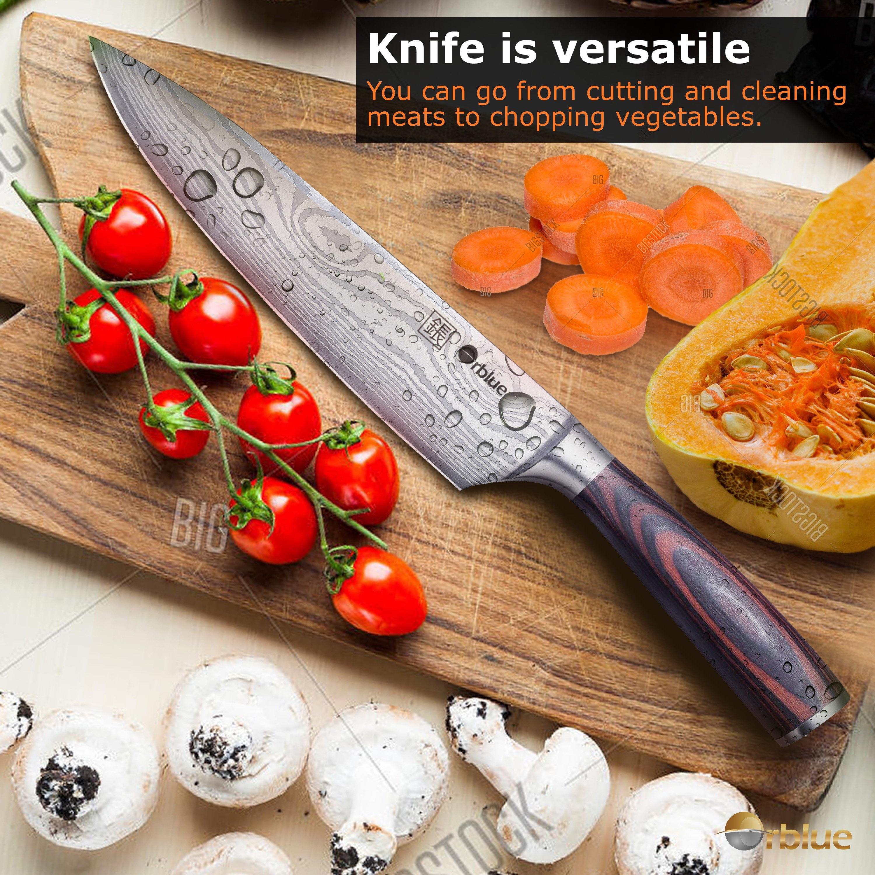 OOU! Professional Chef Knife 8 Inch Kitchen Knife, German High Carbon  Stainless Steel Super Sharp Chef's Knife With Ergonomic Solid Wood Handle  and