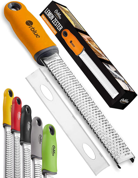 KULUNER Professional Lemon Zester & Grater - Ultra-Coarse Blades, Wood Handle For Cheese & Veggies, Rust-Resistant