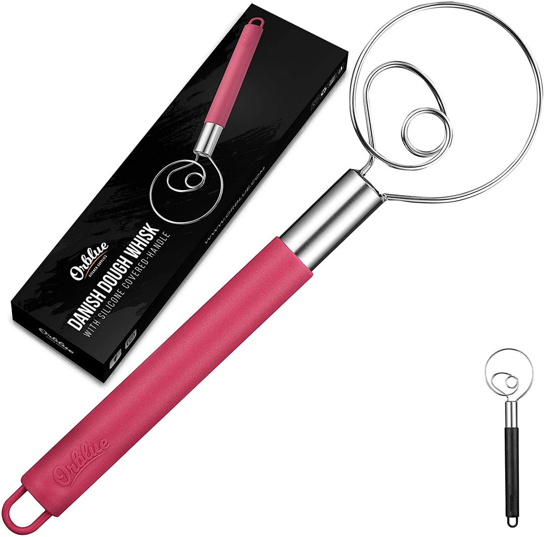 ORBLUE Danish Dough Whisk with Silicone Covered-Handle