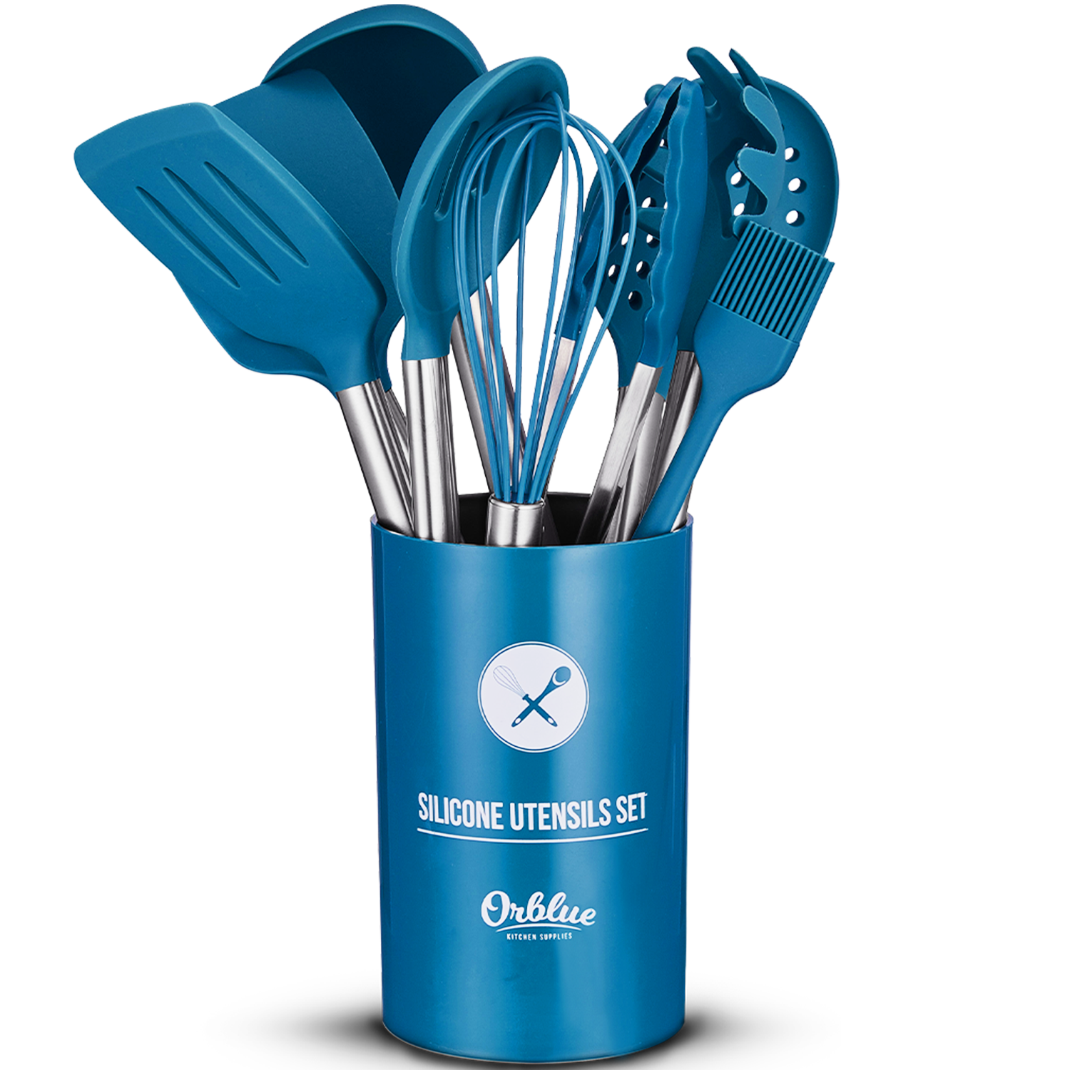 ORBLUE 14-piece Silicone Kitchen Utensil Set with Caddy for Storage – Orblue