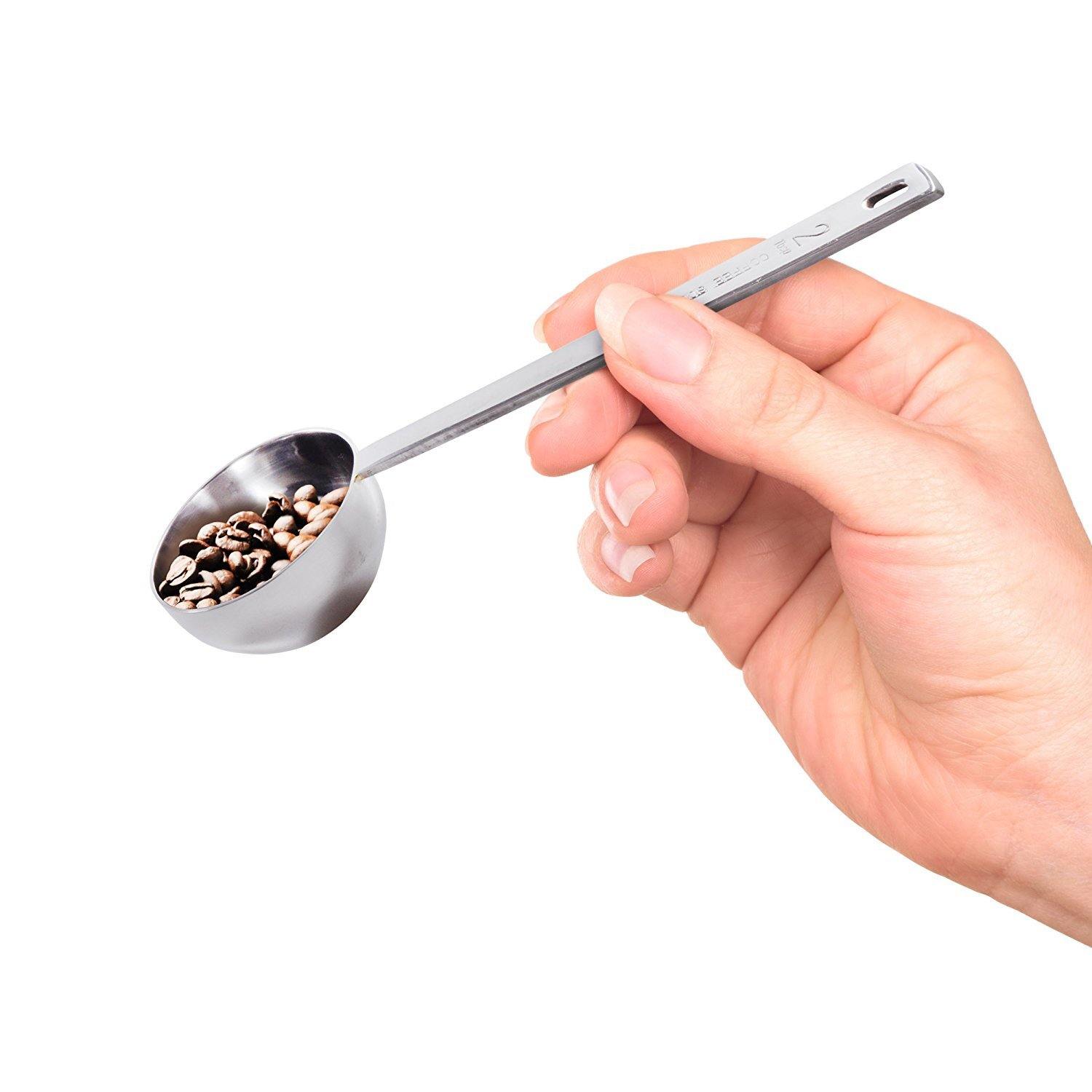 Premium coffee scoop set, set of 2, Metal stainless steel long handle